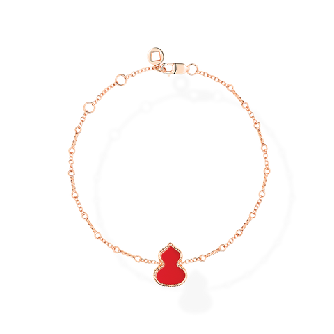 Wulu Bracelet in Pink Gold with Red Agate Stone