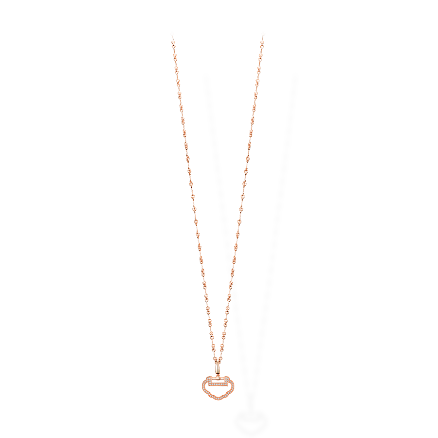 Yu Yi Pendant Small in Pink Gold with Diamonds