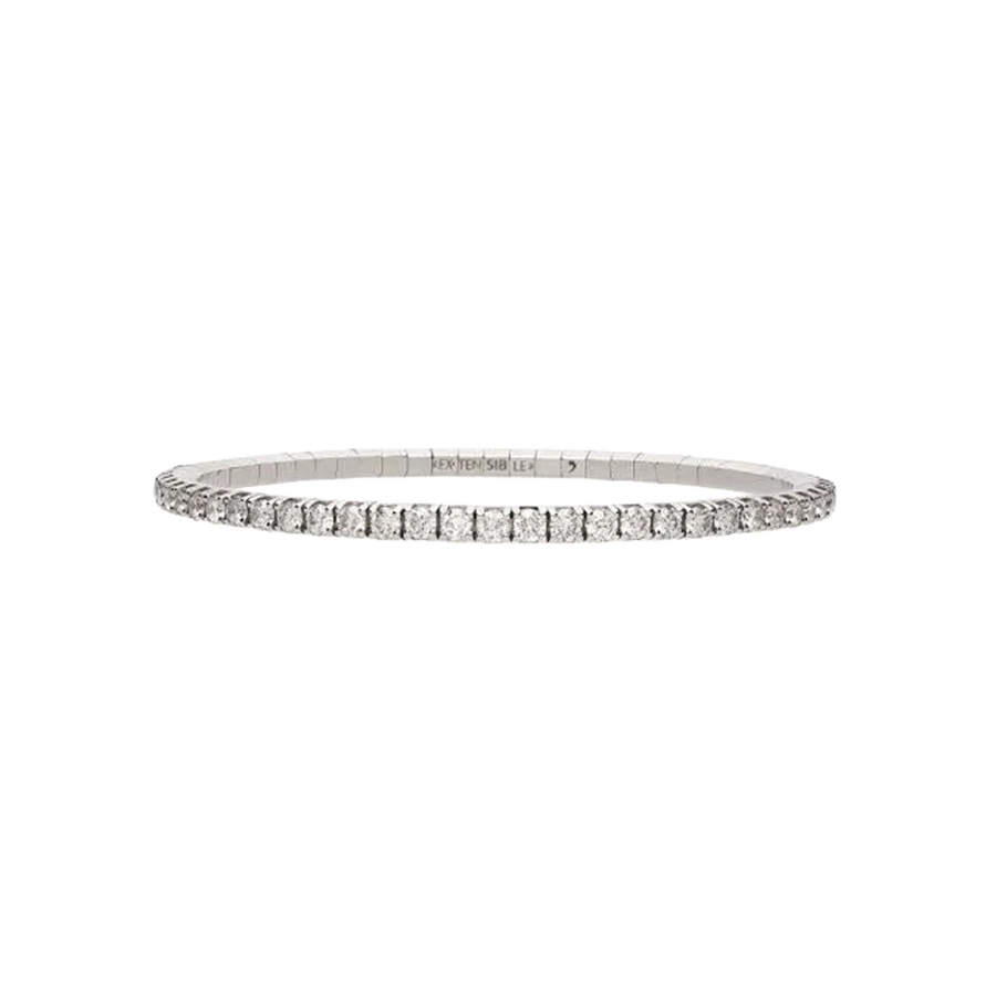 Extensible Tennis Bracelet White Gold White Diamond 4th Size