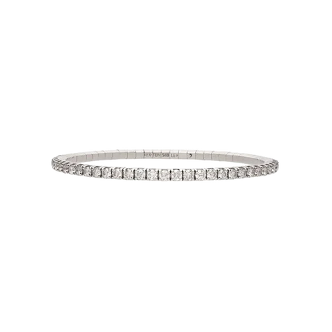 Extensible Tennis Bracelet White Gold White Diamond 4th Size