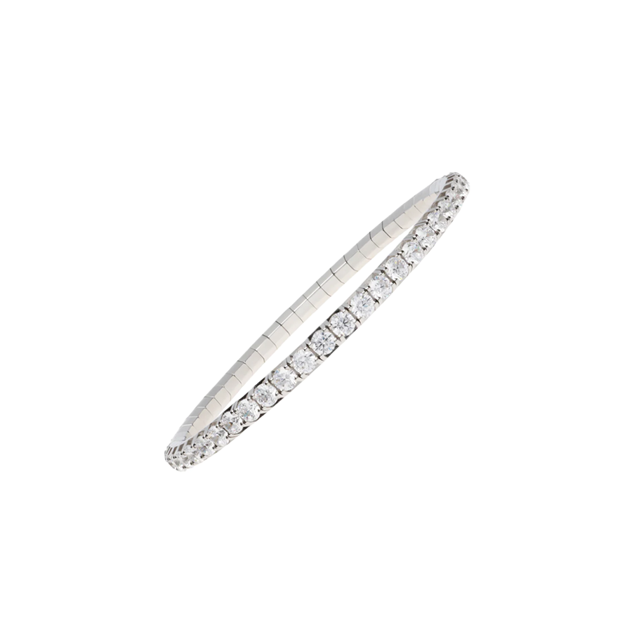 Extensible Tennis Bracelet White Gold White Diamond 5th Size