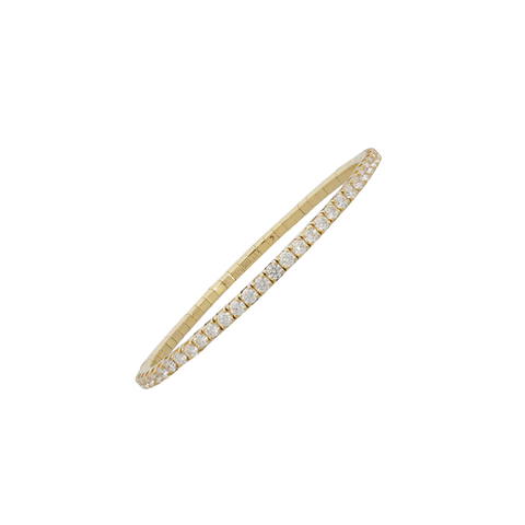 Extensible Tennis Bracelet Yellow Gold White Diamond 7th Size
