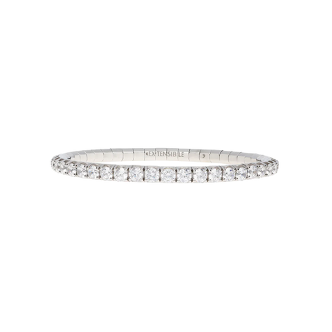 Extensible Tennis Bracelet White Gold White Diamond 7th Size