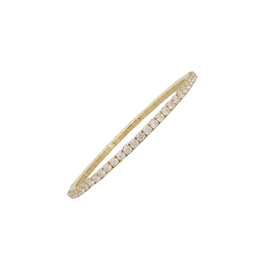 Extensible Tennis Bracelet Yellow Gold White Diamond 1st Size