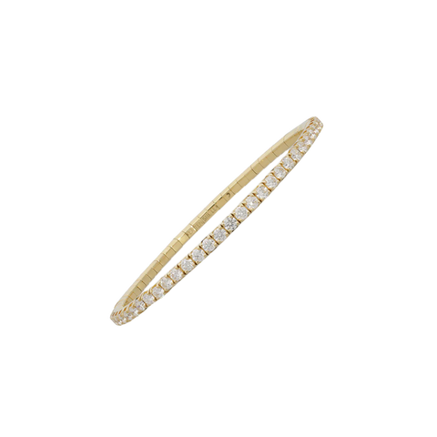 Extensible Tennis Bracelet Yellow Gold White Diamond 1st Size