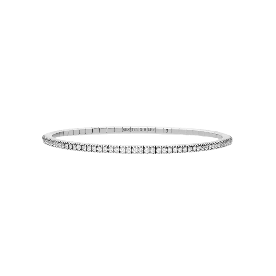 Extensible Tennis Bracelet White Gold White Diamond 1st Size