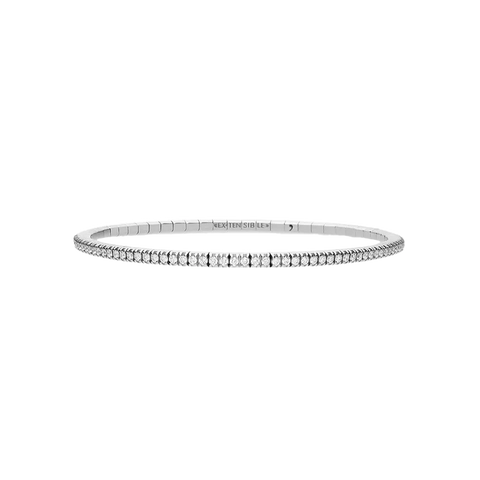 Extensible Tennis Bracelet White Gold White Diamond 2nd Size