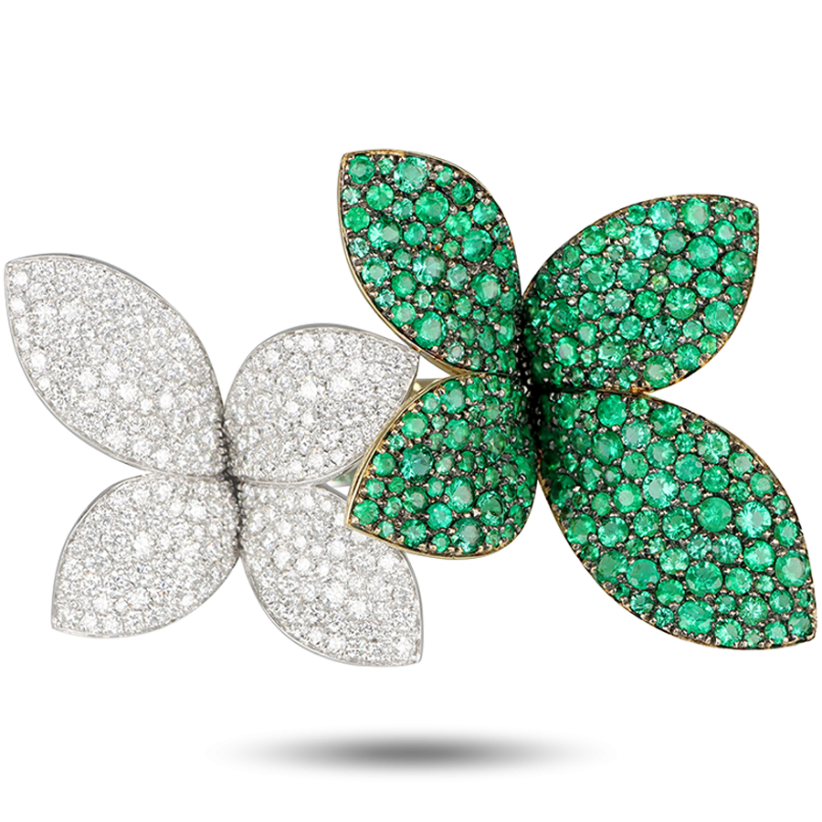 Giardini Segreti Green Soul Double Flower Ring