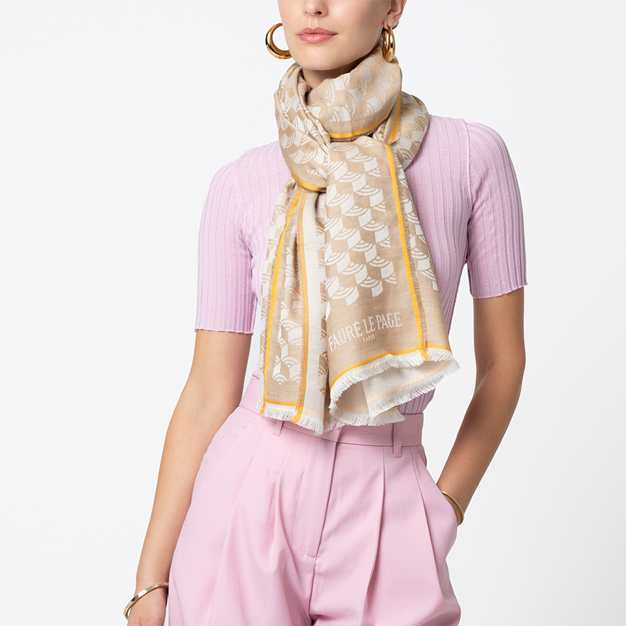 Scale Stole - Beige