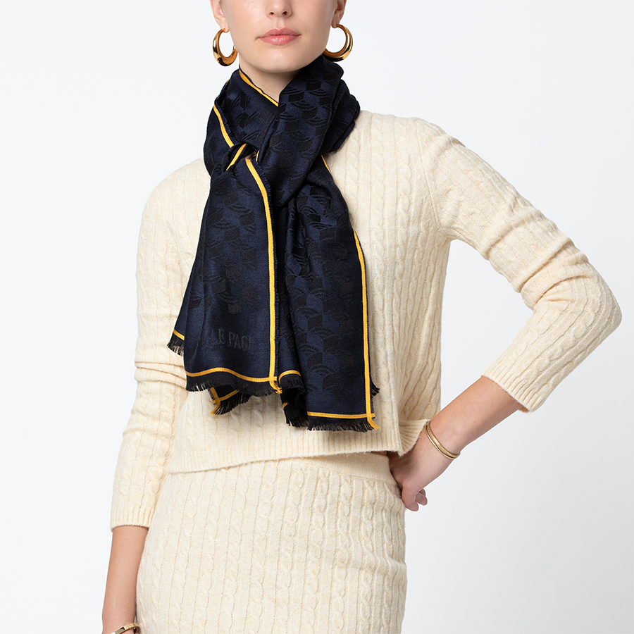Scale Stole - Navy Blue