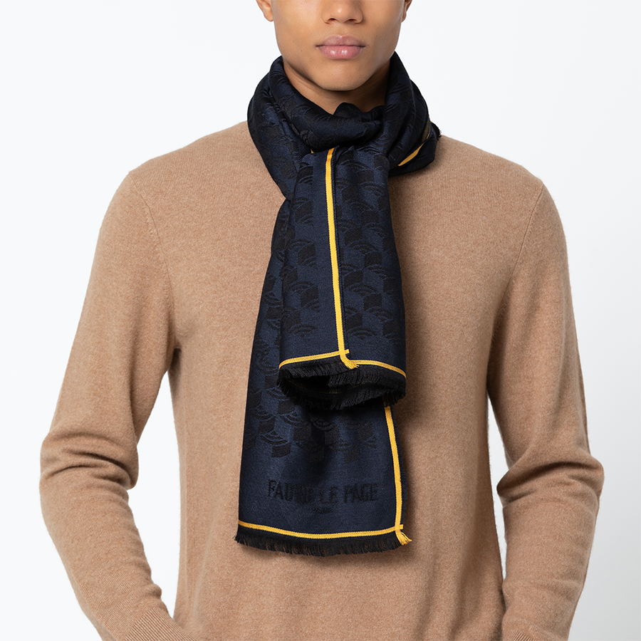 Scale Stole - Navy Blue