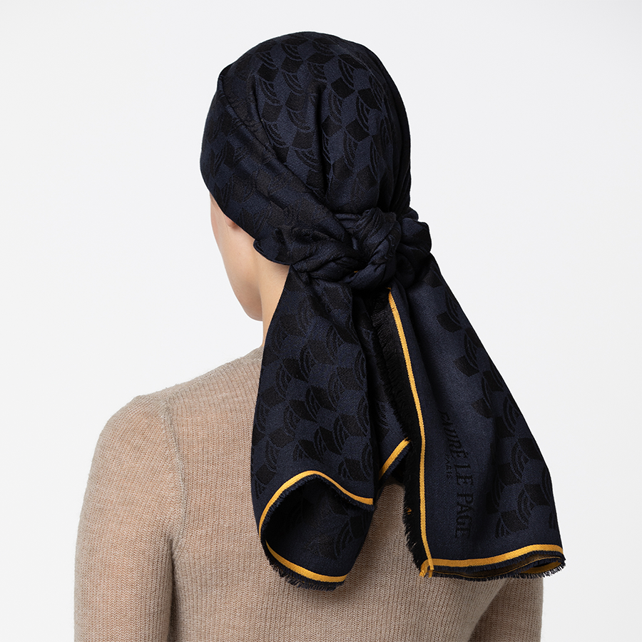 Scale Stole - Navy Blue