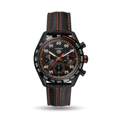 Carrera Chronograph 44 Steel and Ceramic DLC Porsche