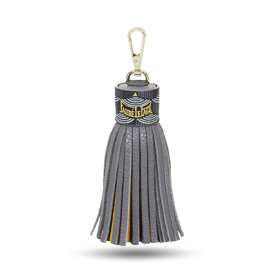 Tassel Key Holder - Steel Grey / Yellow