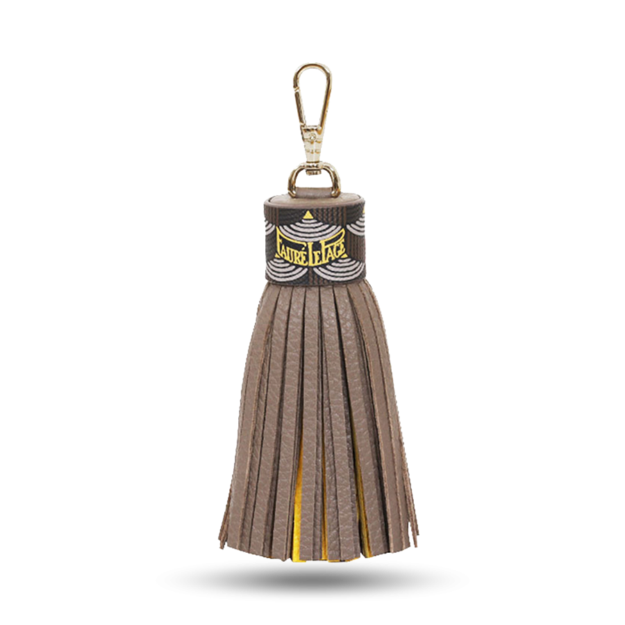 Tassel Key Holder - Walnut Brown / Yellow