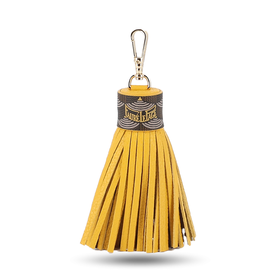 Tassel Key Holder - Yellow / Dark Brown