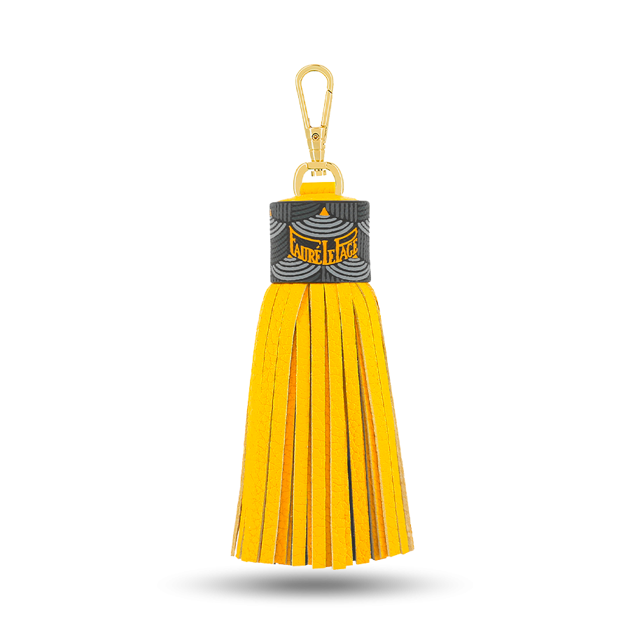Tassel Key Holder - Yellow / Powder Black