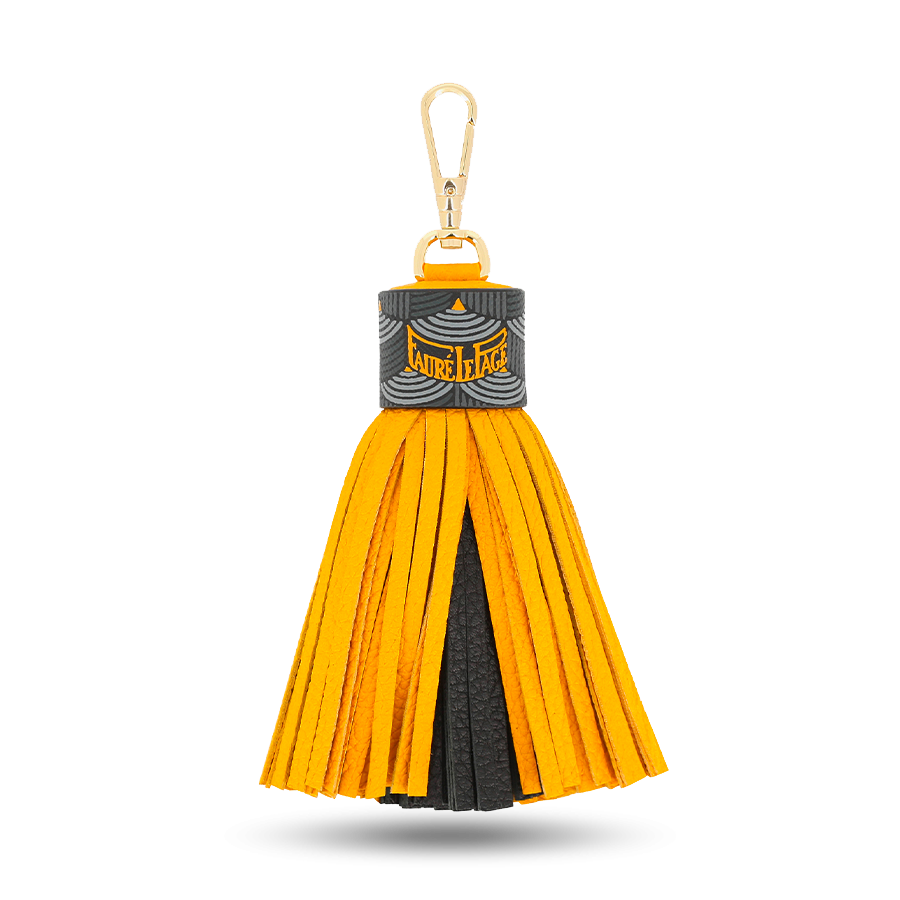 Tassel Key Holder - Yellow / Powder Black