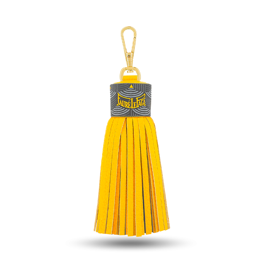 Tassel Key Holder - Yellow / Steel Grey
