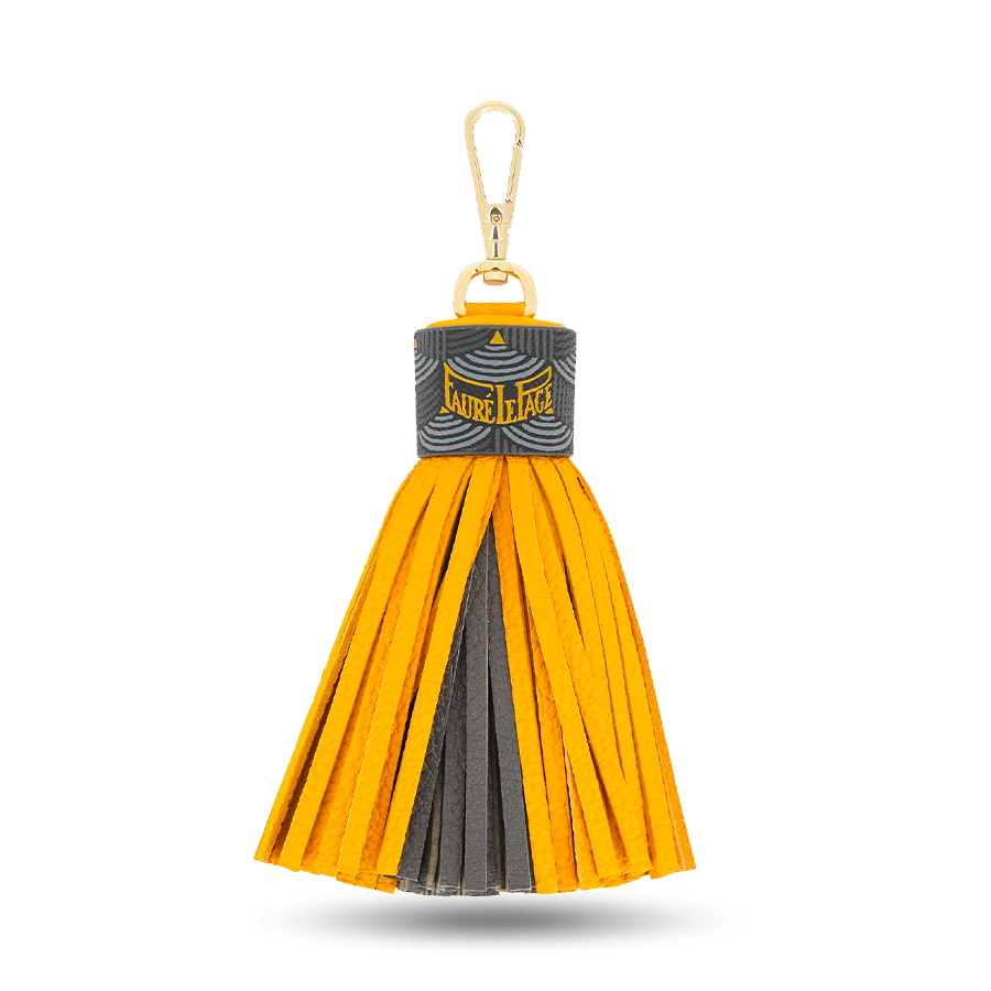Tassel Key Holder - Yellow / Steel Grey