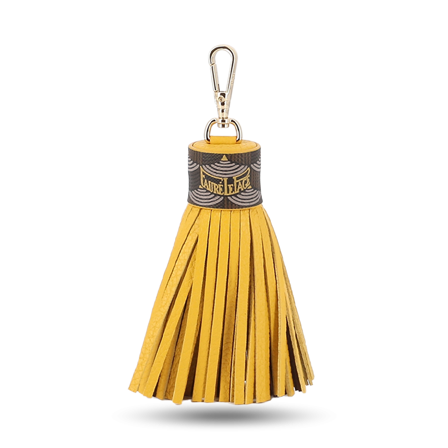 Tassel Key Holder - Yellow / Walnut Brown