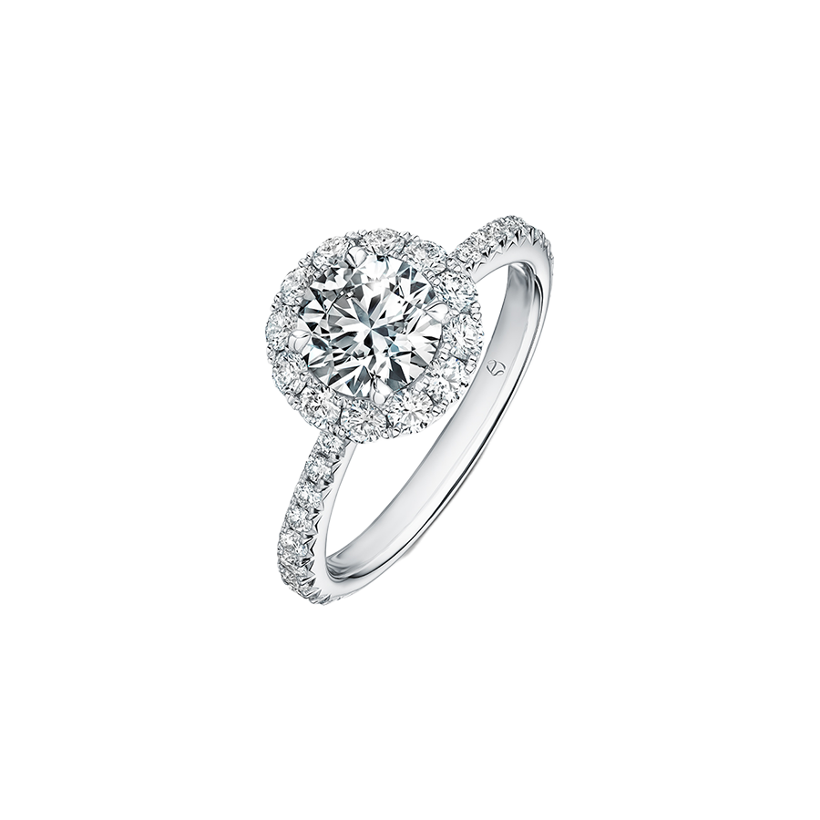 Vela Halo Ring with Diamond Band 0.70 ct