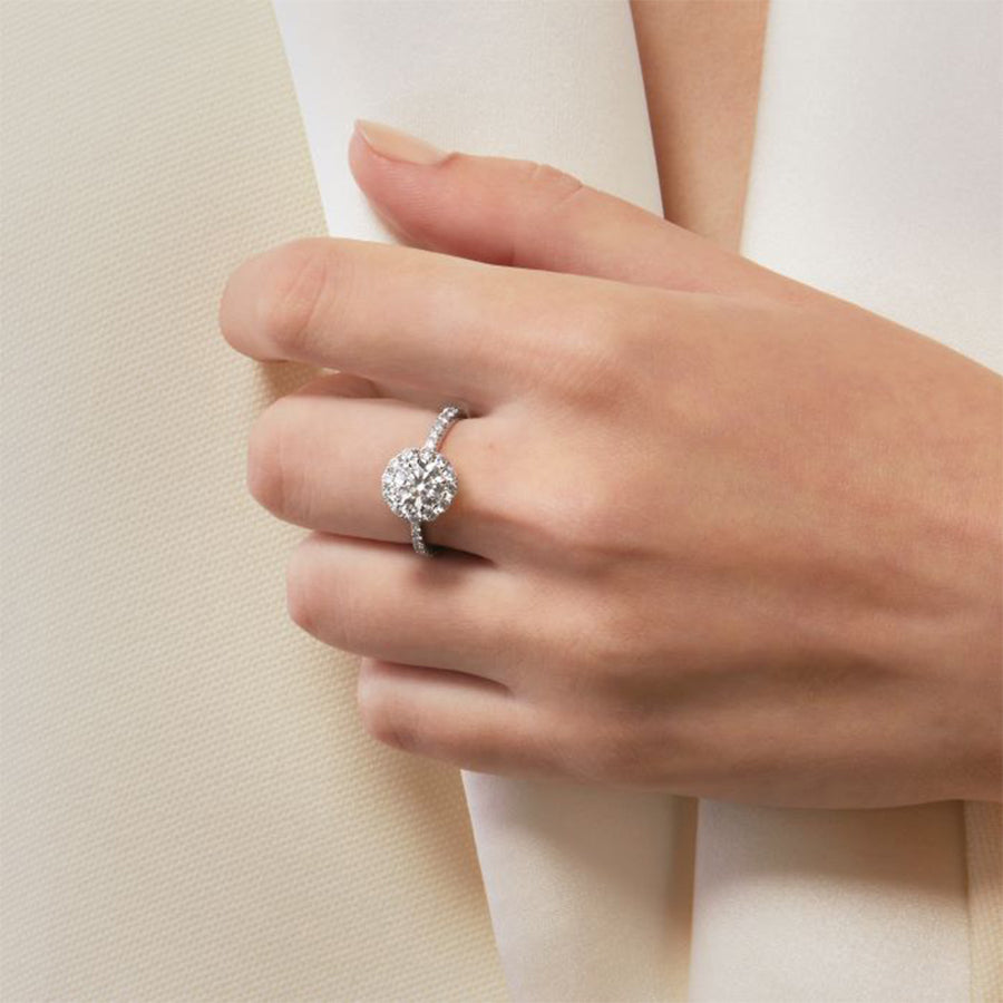 Vela Halo Ring with Diamond Band 0.70 ct