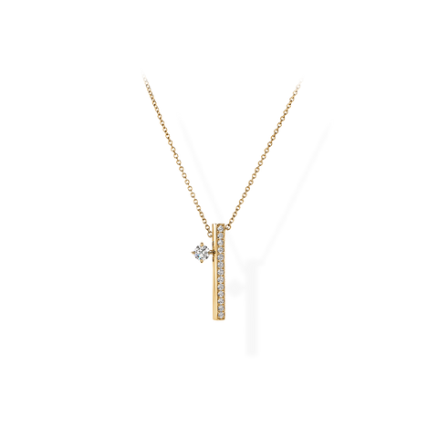 Barre Single Floating Diamond Pave Pendant Necklace 0.50 ct TDW