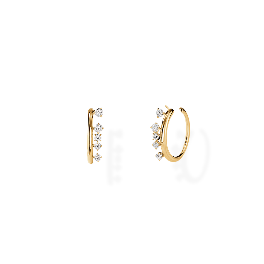 Barre Floating Diamond Small Hoops 1.35 ct TDW