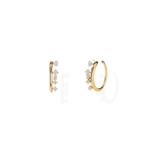 Barre Floating Diamond Small Hoops 1.35 ct TDW