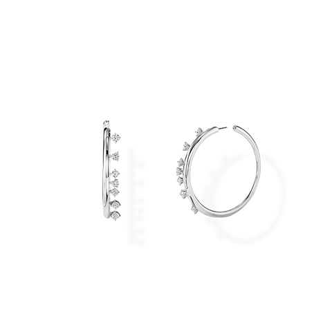 Barre Floating Diamond Medium Hoops 1.50 ct TDW