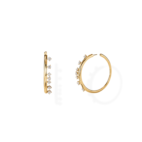 Barre Floating Diamond Medium Hoops 1.50 ct TDW