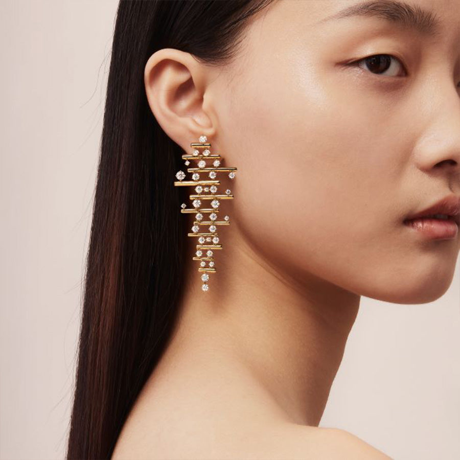 Barre Multi-Row Drop Earrings 6.75 ct TDW
