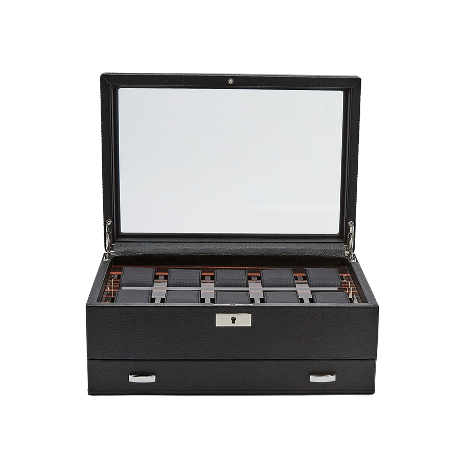 Roadster 10 pc Watch Box with Drawer
