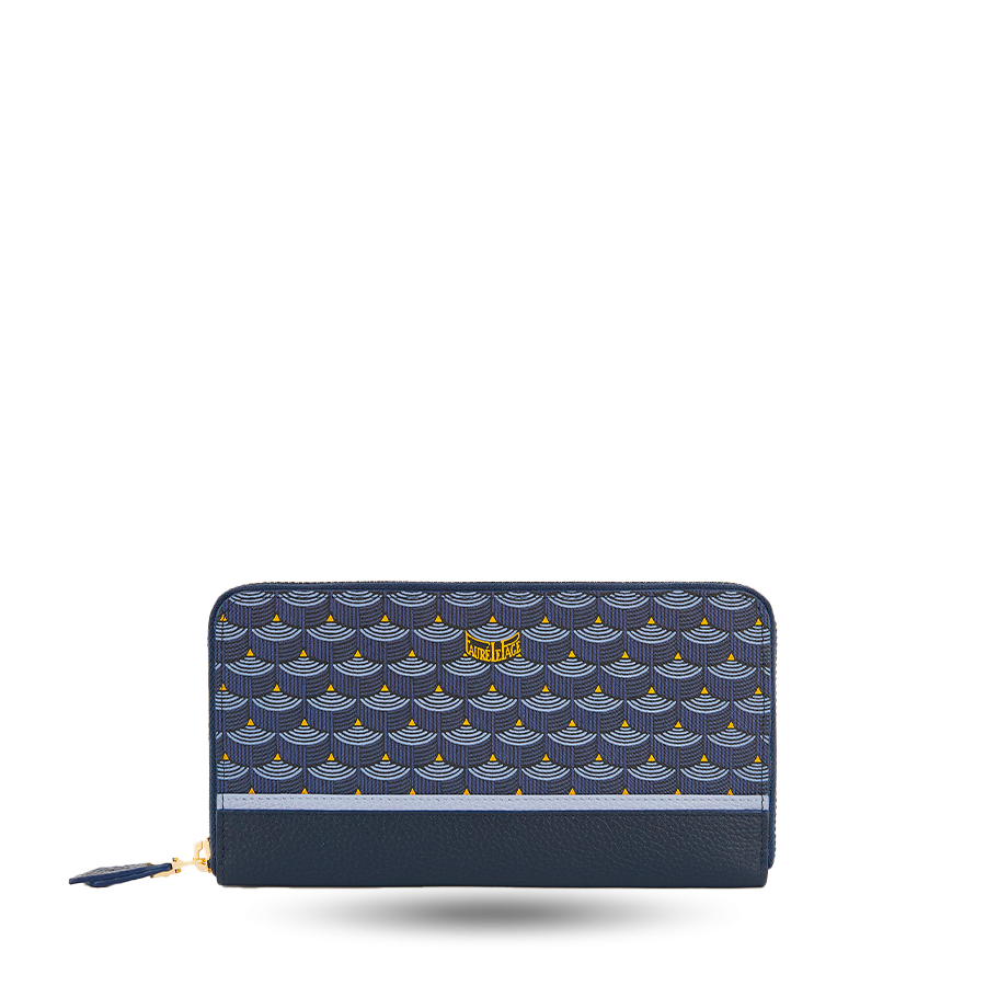 12 Card Zippered Wallet - Paris Blue