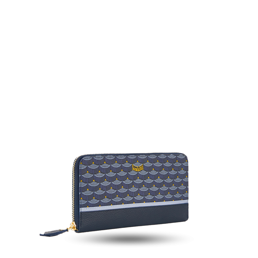 12 Card Zippered Wallet - Paris Blue