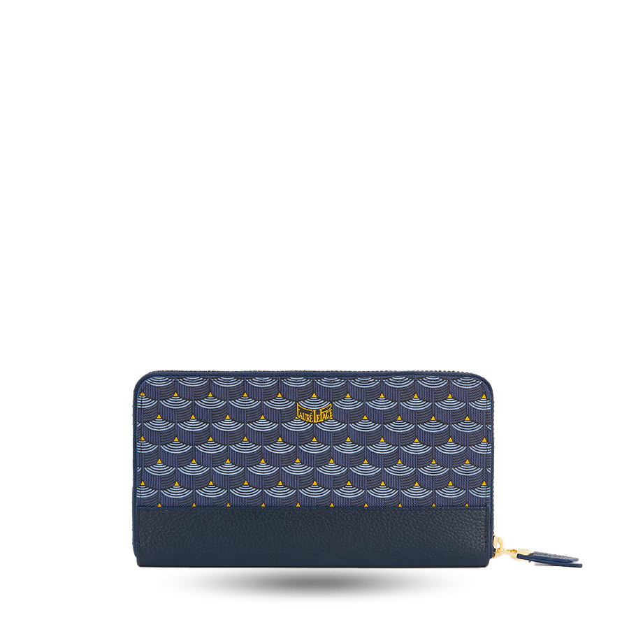 12 Card Zippered Wallet - Paris Blue