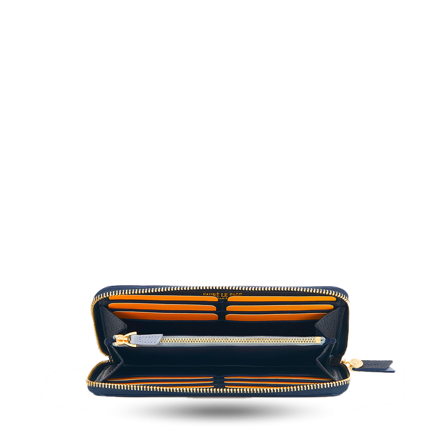 12 Card Zippered Wallet - Paris Blue