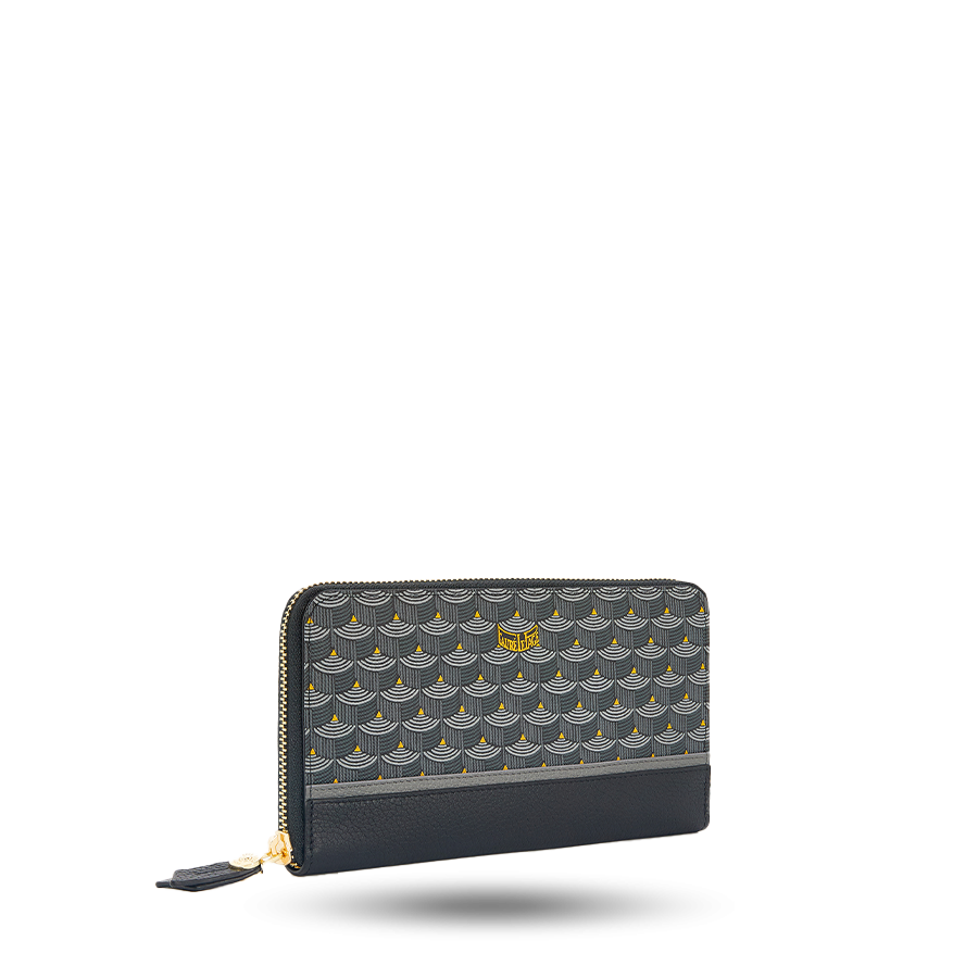 12 Card Zippered Wallet - Powder Black