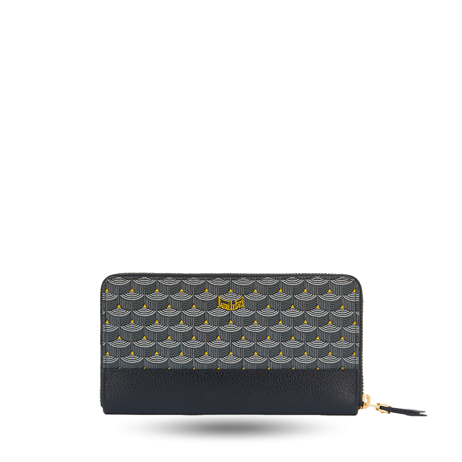 12 Card Zippered Wallet - Powder Black