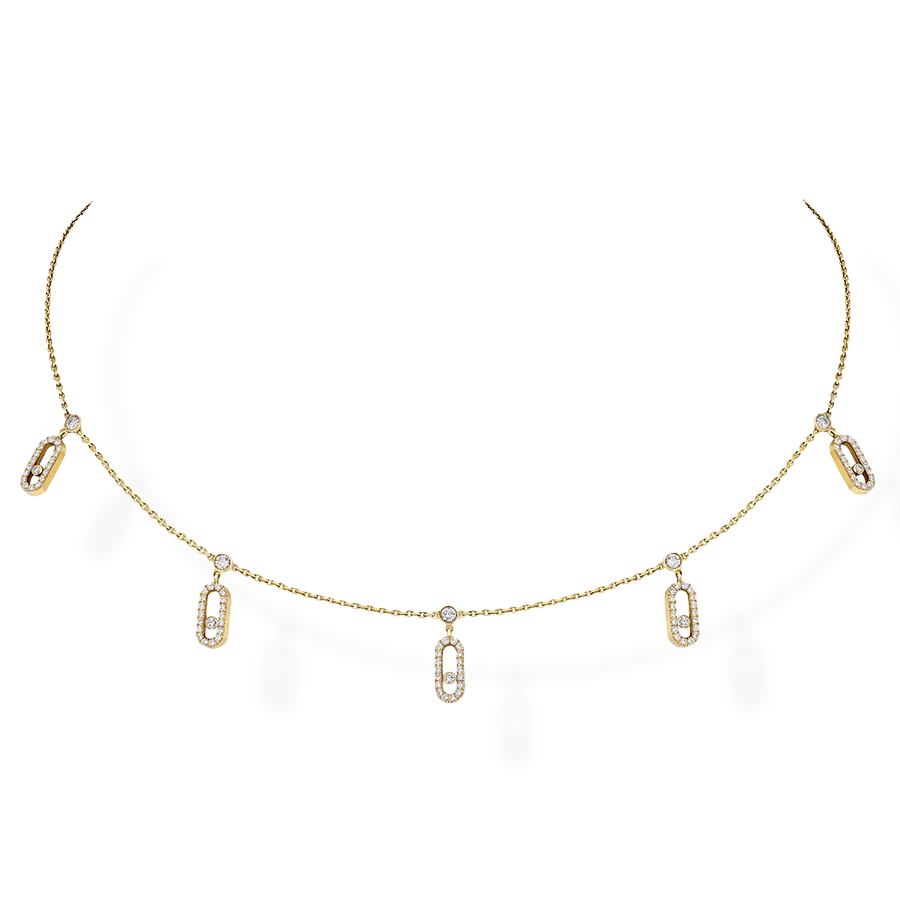 Move Uno Pave Drop Pendant Choker Necklace