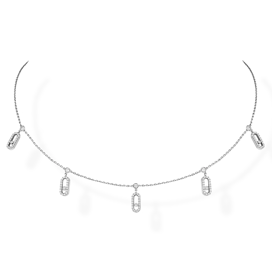 Move Uno Pave Drop Pendant Choker Necklace